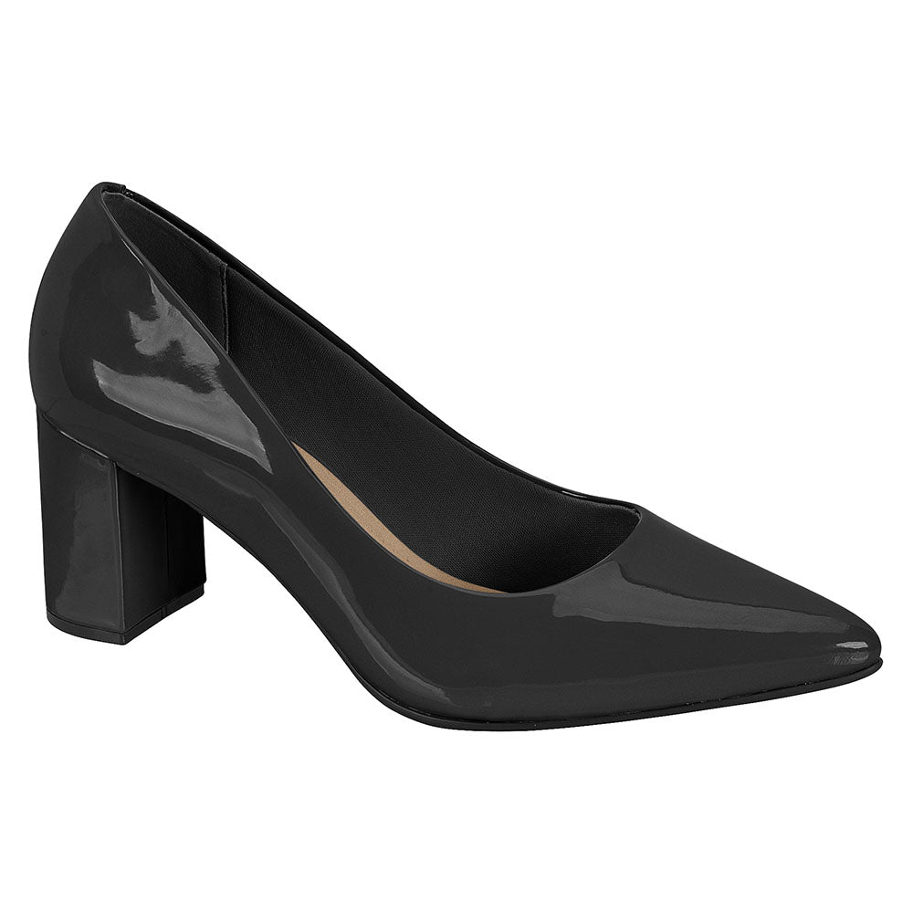 Stiletto Tacon Beira Rio Verniz Negro