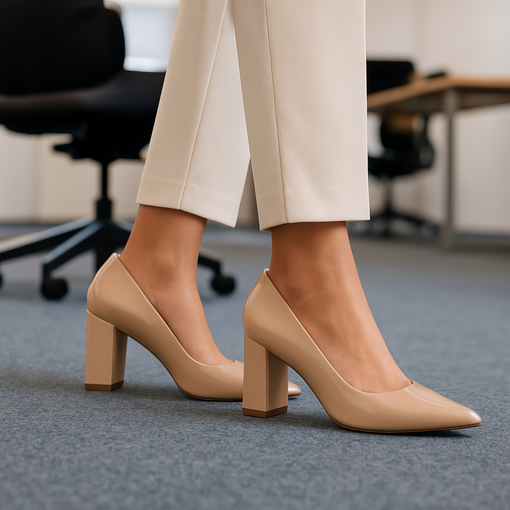 Stiletto Tacón Beira Rio Verniz Beige