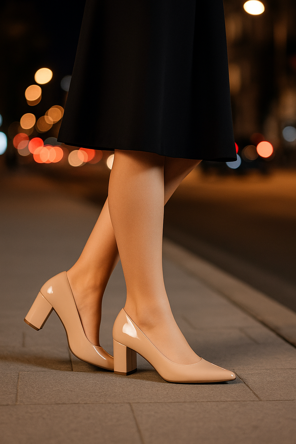 Stiletto Tacón Beira Rio Verniz Beige