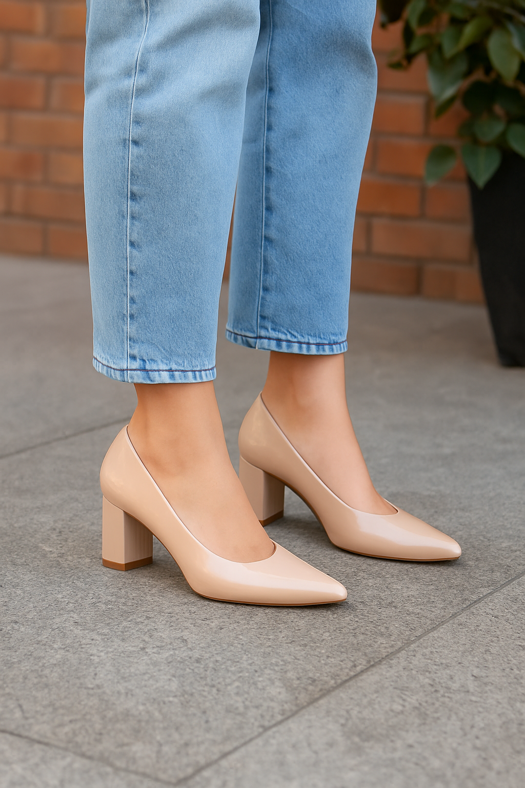 Stiletto Tacón Beira Rio Verniz Beige