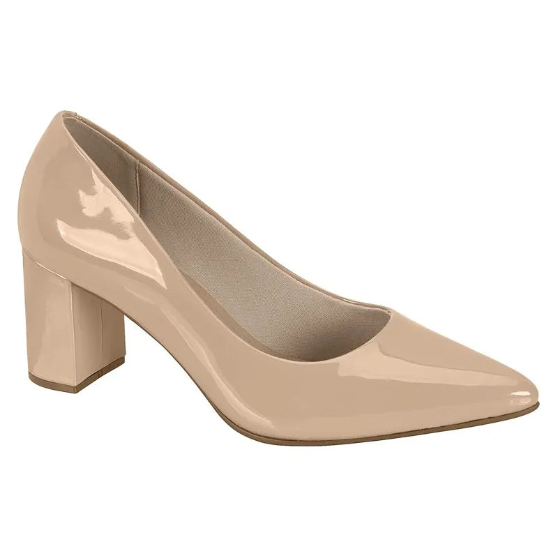 Stiletto Tacón Beira Rio Verniz Beige
